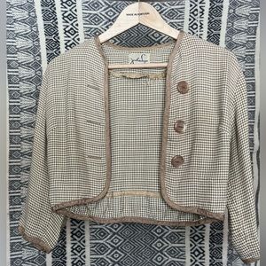 Vintage Cropped Houndstooth Jacket